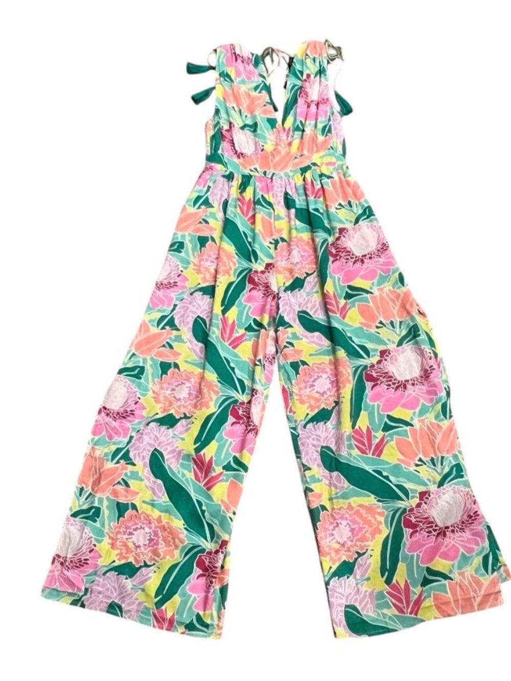 America & Beyond 'Amy" Floral Printed Jumpsuit, Tropical M